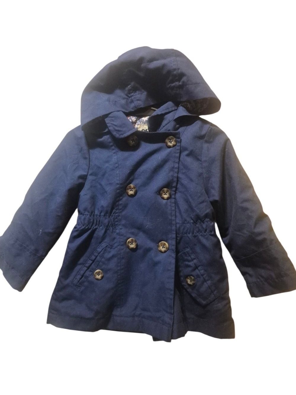 OshKosh B'gosh Navy Hooded Double-Breasted Pea Coat